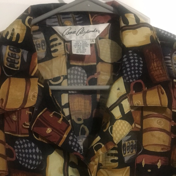 ANNIE ALEXANDER size 14 100% silk blouse - Picture 2 of 3